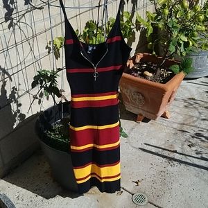 Long body tight dress.